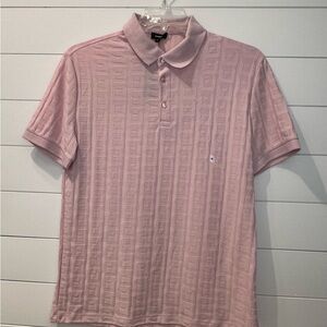 Express Textured Pink Polo Shirt